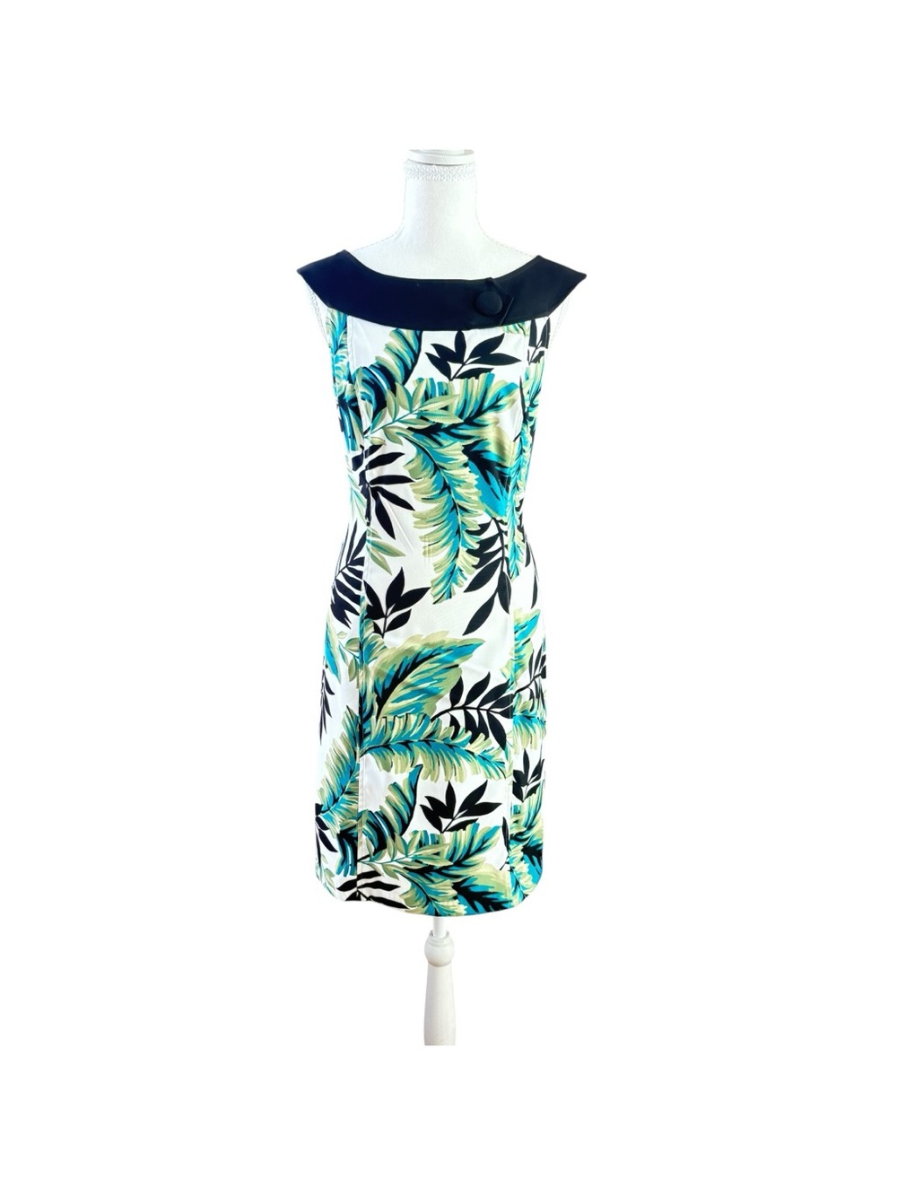 AB Studio, Size 10, Mini Dress, Tropical Print- Teal & Black